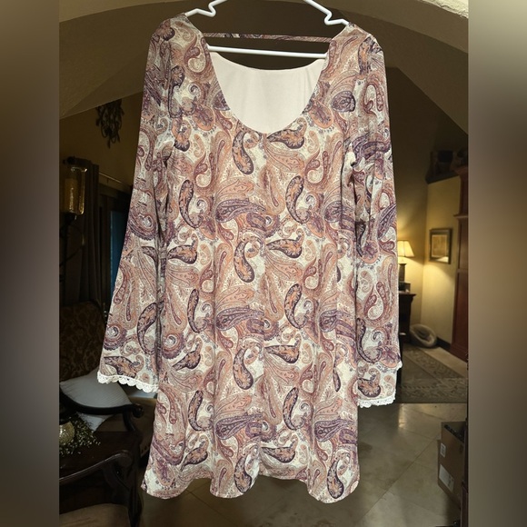 Xhilaration Beige and Brown Paisley Dress - Picture 2 of 3